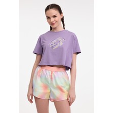 Lotto W-Shınen Tee 5fx Mor Kadın Kısa Kol T-Shirt