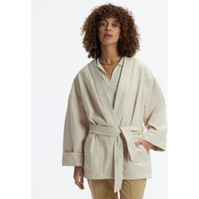 Yargıcı Kemer Detaylı Non Denim Pardösü