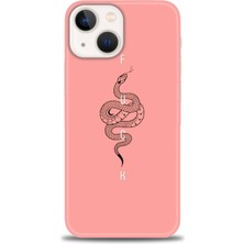 gmotp iPhone 13 Kılıf Hd Baskılı - Pembe Yılan