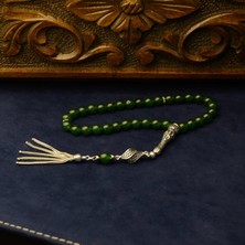 Burhan sağlam Burhan sağlam Gümüş İmame Gümüş Püskül Küre Kesim 8x8 mm Doğal Yeşim Taşı Tesbih