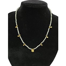 G&A Jewels El Yapımı Ay Taşı Kolye - 925 Ayar Gümüş Altın Kaplama Charm Detaylı