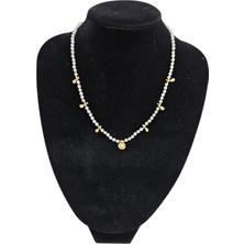 G&A Jewels El Yapımı Ay Taşı Kolye - 925 Ayar Gümüş Altın Kaplama Charm Detaylı