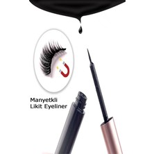 Manyetik Takma Kirpik Mıknatıs Tozlu Eyeliner Cımbızlı Takma Kirpik Set