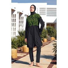 Remsa Mayo Spor Likra Tam Kapalı Tesettür Mayo Selına 1217 Siyah