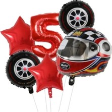 Kask Folyolu Yaş Rakam Balonlu Doğum Günü Parti Seti Süsü