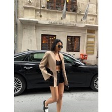 Crop Ceket Bağaa Kuyruku  Bej