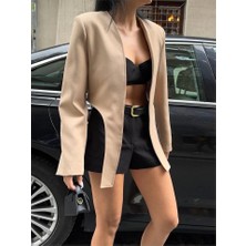 Crop Ceket Bağaa Kuyruku  Bej