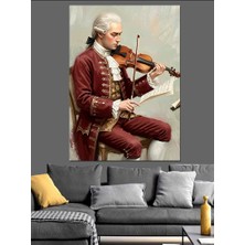 Keman Çalan Mozart Figürü Dekoratif Kanvas - Mdf Ahşap Tablo
