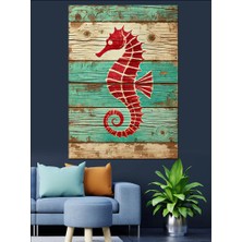 Ahşapta Denizatı Dekoratif Kanvas - Mdf Ahşap Tablo