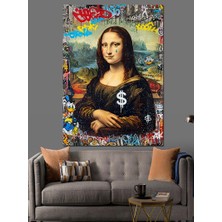 Dolar Mona Lisa Dekoratif Kanvas - Mdf Ahşap Tablo