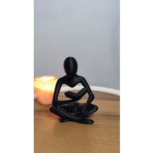 Gizzstore Home Kitap Okuyan Iskandinav Tarzı Biblo Heykel Figür Dekor Dekorasyon 15 cm  Siyah Renk Gizzstore Home