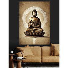 Meditasyon Yapan Buda Dekoratif Kanvas - Mdf Ahşap Tablo