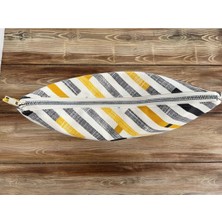 Bright3 Sarı Siyah Çok Renkli  Clutch , Portföy, El Yapımı, Astarlı,fermuarlı, Püskül Aksesuarlı Çanta