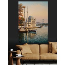 Istanbul'da Boğaz ve Camii Dekoratif Kanvas - Mdf Ahşap Tablo