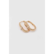 Glare Jewellery Çizgi Detay Tek Taş Rodyum Küpe