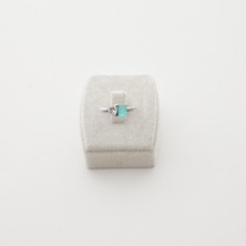 Brisinga Zirkon Kalp ve Paraiba Baget Taşlı Gümüş Yüzük
