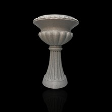 Mermer Görünümlü Antik Kaideli Vazo Saksı 20CM- Şık ve Dekoratif Tasarım -Ridylab
