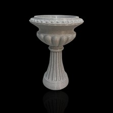 Mermer Görünümlü Antik Kaideli Vazo Saksı 20CM- Şık ve Dekoratif Tasarım -Ridylab