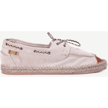 Yargıcı Bağ Detaylı Maskülen Deri Espadril