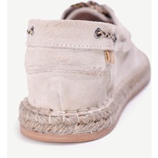 Yargıcı Bağ Detaylı Maskülen Deri Espadril