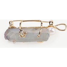 Yargıcı Kuvars Taşlı Broş