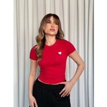 Kalpli Kırmızı Bluz