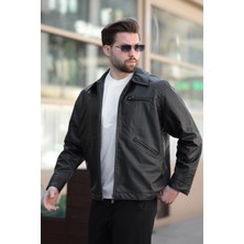 Erkek Siyah Deri Ceket