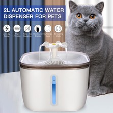Yunpaly 2 Litre LED Işıklı Sessiz Otomatik Kedi Köpek Su Dispanseri (Yurt Dışından)