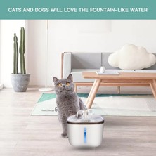 Yunpaly 2 Litre LED Işıklı Sessiz Otomatik Kedi Köpek Su Dispanseri (Yurt Dışından)