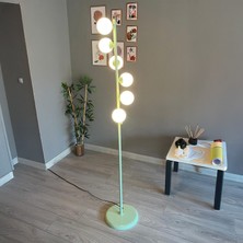 Bamyum Mint Lambader Modern Dekoratif Metal Oturma Odası Çalışma Odası Zemin Lambası
