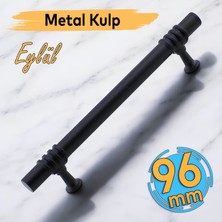 Badem10 Eylül (96 mm - 9.6 cm) Siyah Metal Mobilya Mutfak Çekmece Dolap Dolabı Kapak  Kulbu