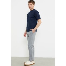 Sementa Beli Lastikli Dar Paça Pantolon - Gri