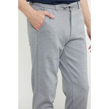 Sementa Beli Lastikli Dar Paça Pantolon - Gri