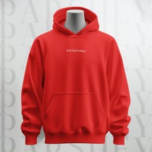 Parshey Rich Bitch Energy Yazı Göğüs Baskılı Kapüşonlu  Sweatshirt Hoodie Kalın Kumaş 3 Iplik Şardonlu