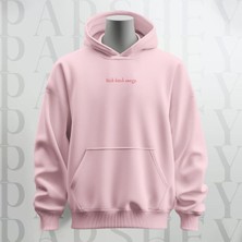 Parshey Rich Bitch Energy Yazı Göğüs Baskılı Kapüşonlu  Sweatshirt Hoodie Kalın Kumaş 3 Iplik Şardonlu