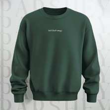 Parshey Rich Energy Yazı Baskılı Bisiklet Yaka Sweatshirt 3 Iplik Şardonlu Oversize Kalıp