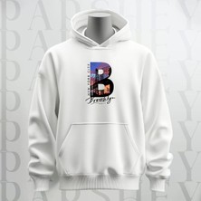 Brooklyn New York City Baskılı Kapüşonlu Sweatshirt Hoodie Kalın Kumaş 3 Iplik Şardonlu