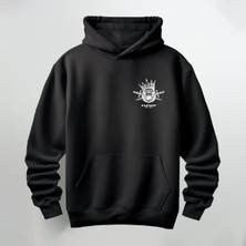 Parshey Goril Desenli Kapüşonlu Sweatshirt Hoodie Kalın Kumaş 3 Iplik Şardonlu