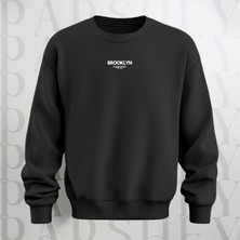 Parshey Brooklyn Baskılı  Bisiklet Yaka Sweatshirt Kalın Kumaş 3 Iplik