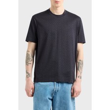 Emporio Armani Jakarlı Logo Baskılı Regular Fit Bisiklet Yaka T Shirt Erkek T Shirt EM000787 AF12916 FC176