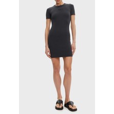 Calvin Klein Streç Pamuklu Slim Fit Bisiklet Yaka Mini Boy Elbise J20J225265PT2 Bayan Elbise J20J225265 Pt2
