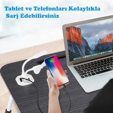 Laptop Sehpası Usbli Yatak Masası Mdf Laptop Masası  Çalışma Yatak Sehpası Laptop Çalışma Masası