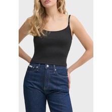 Calvin Klein Fitilli Streç Slim Fit Yuvarlak Yaka Top J20J225312BEH Bayan Top J20J225312 Beh