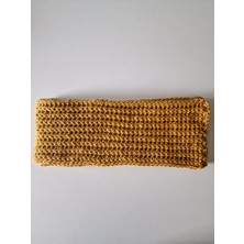 Hobi Kafe Hardal Rengi El Örgüsü Atkı