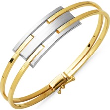 Harem Altın Üç Sıra Rodajlı 14 Ayar Altın Kaburga Kelepçe Bileklik KLP11