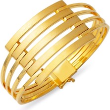 Harem Altın Beş Sıra 14 Ayar Altın Kaburga Kelepçe Bileklik KLP29