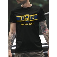 Ankaragücü 1910 Bisiklet Yaka Yüksek Kalite Baskılı Siyah T-Shirt