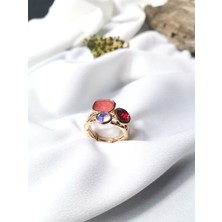 Luna Jewelry Kadın Gold Renk Celestial Harmony Zirkon Taşlı 316L Çelik Ayarlanabilir Yüzük