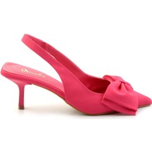 Bambi Fuşya Saten  Kadın Klasik Topuklu Ayakkabı K01473666038