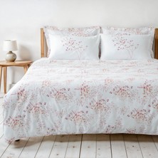 Green Black Lavena Çift Kişilik Nevresim Takımı  Pamuk 210 Tc 83 Tel Saten Digital Baskılı Krem-Pembe